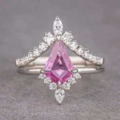 3.41 Carat Pink Kite Sapphire Engagement Ring, Ava Setting, Platinum -Point No Point Studio Store 14584 3 1