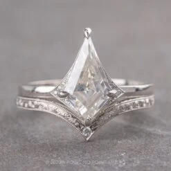 1.31 Carat Kite Moissanite And Diamond Engagement Ring, Aela Setting, Platinum 11 1.31 Carat Kite Moissanite And Diamond Engagement Ring, Aela Setting, Platinum -Point No Point Studio Store 14626WB1 3