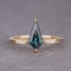 1.72 Carat Teal Kite Sapphire Engagement Ring, Jules Setting, 14K Yellow Gold