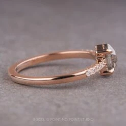 .79 Carat Salt And Pepper Hexagon Diamond Engagement Ring, Jules Setting, 14K Rose Gold -Point No Point Studio Store 15113 2