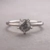 1.04 Carat Salt And Pepper Round Diamond Engagement Ring, Tulip Jane Setting, Platinum