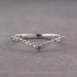 Grey Diamond Wedding Band, 15 Diamond Vivian Setting, Platinum