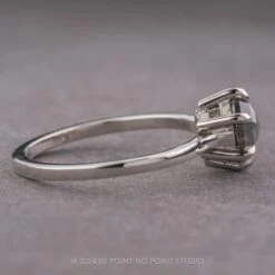 1.23 Carat Black Speckled Hexagon Diamond Engagement Ring, Lark Setting, 14k White Gold -Point No Point Studio Store 15538 2 64c0f544 1956 4285 a36e fc5d8630ea85