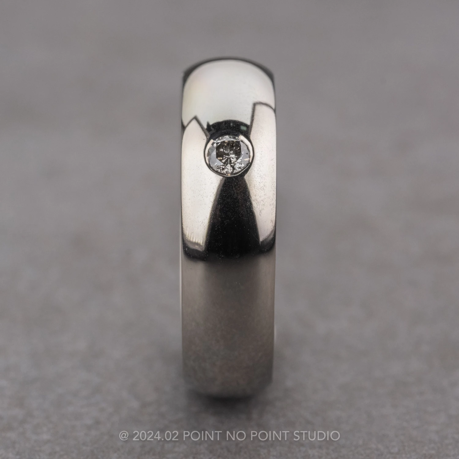 Salt And Pepper Diamond Men's Ring, Comfort Fit, 14K White Gold 4 Salt And Pepper Diamond Men's Ring, Comfort Fit, 14K White Gold - Image 4