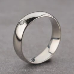 Salt And Pepper Diamond Men's Ring, Comfort Fit, 14K White Gold 9 Salt And Pepper Diamond Men's Ring, Comfort Fit, 14K White Gold -Point No Point Studio Store 15596 3