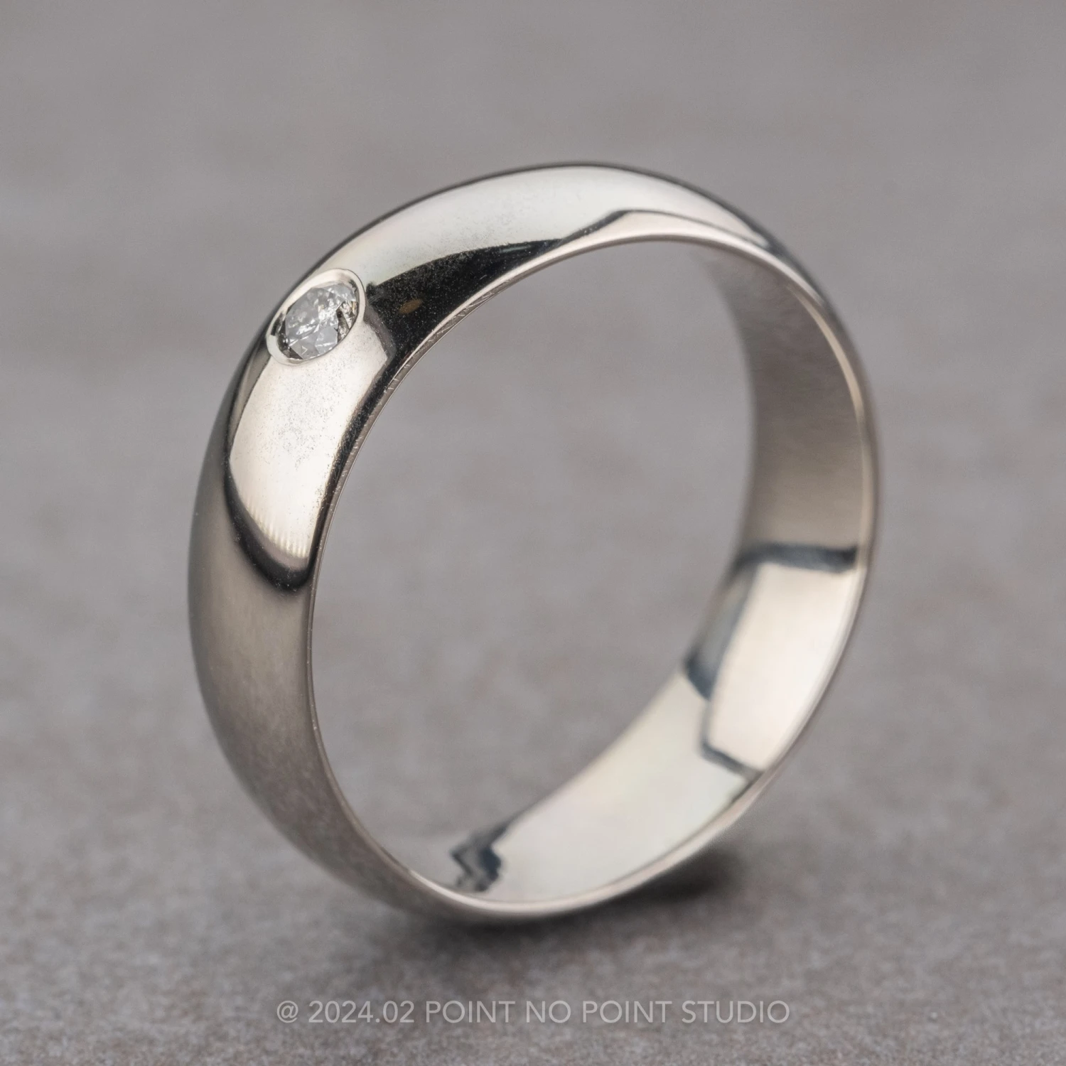 Salt And Pepper Diamond Men's Ring, Comfort Fit, 14K White Gold 5 Salt And Pepper Diamond Men's Ring, Comfort Fit, 14K White Gold - Image 5