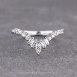 Extra Diamond Wren Wedding Band, 14k White Gold