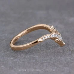 Extra Diamond Wren Wedding Band, 14k Rose Gold -Point No Point Studio Store 15681RG 2