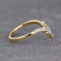 Extra Diamond Wren Wedding Band, 14k Yellow Gold -Point No Point Studio Store 15681YG 2