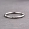 3 Diamond Round Wedding Band, 14k White Gold