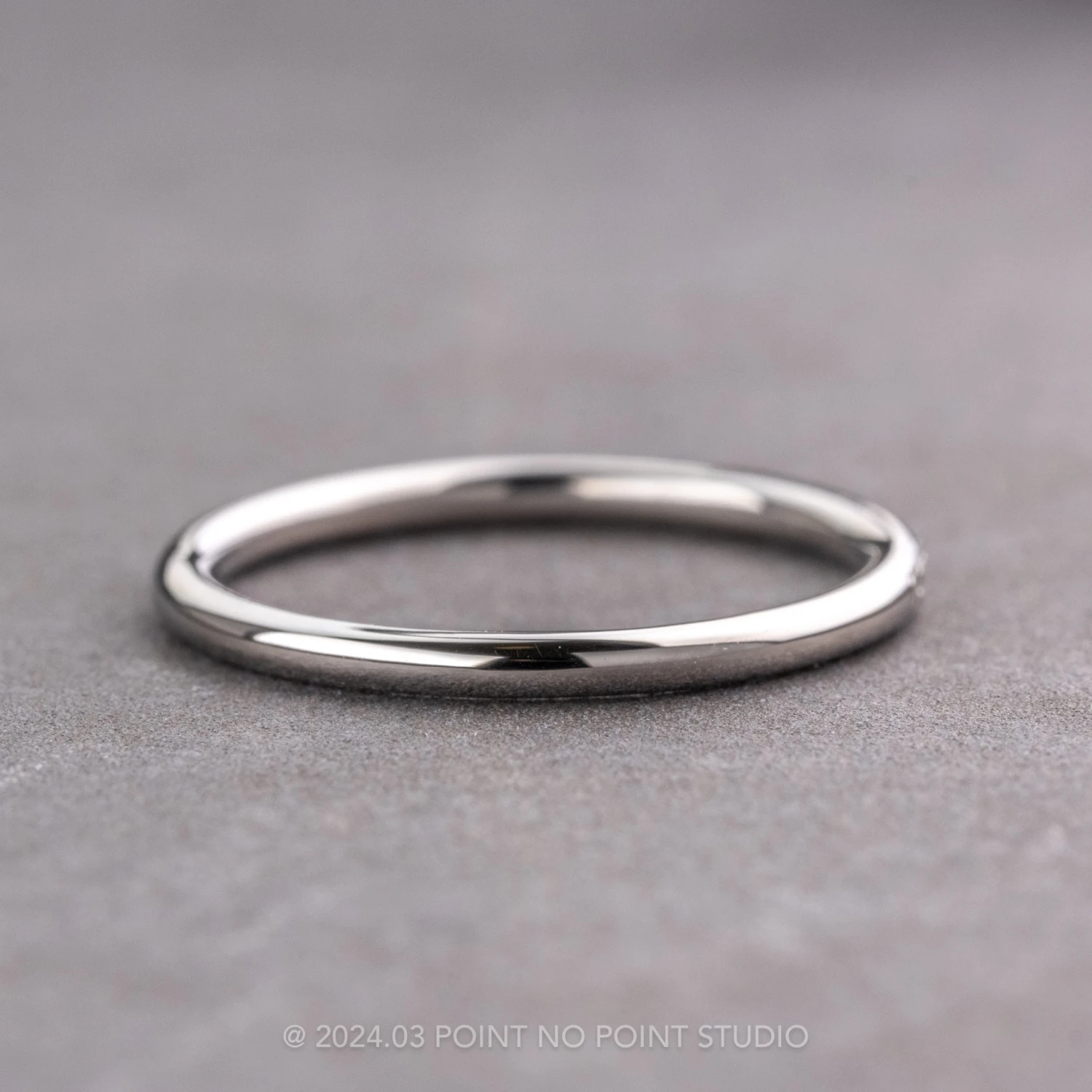 3 Diamond Round Wedding Band, 14k White Gold 3 3 Diamond Round Wedding Band, 14k White Gold - Image 3