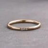 3 Diamond Round Wedding Band, 14k Rose Gold