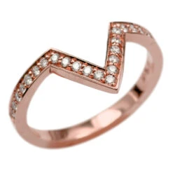 Bead Set Diamond Ring, Victoria Setting, 14K Rose Gold -Point No Point Studio Store 1600078RG C