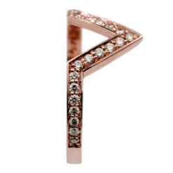 Bead Set Diamond Ring, Victoria Setting, 14K Rose Gold -Point No Point Studio Store 1600078RG D