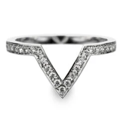 Bead Set Diamond Ring, Victoria Setting, 14K White Gold