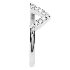 9 Diamond Chevron Band No. 01, 14k White Gold 10 9 Diamond Chevron Band No. 01, 14k White Gold -Point No Point Studio Store 1600079WG D