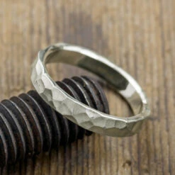 4mm Comfort Fit 14k White Gold, Mens Wedding Ring, Hammered Matte 6 4mm Comfort Fit 14k White Gold, Mens Wedding Ring, Hammered Matte -Point No Point Studio Store 1600085WG C 11c4a385 80af 49e7 94e5 a9d1ae3c6925