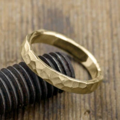 4mm 14k Yellow Gold Mens Wedding Ring, Hammered Matte 6 4mm 14k Yellow Gold Mens Wedding Ring, Hammered Matte -Point No Point Studio Store 1600085YG C c1dbda8c 9882 43ab 97ac 595059d4fdde