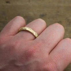 4mm 14k Yellow Gold Mens Wedding Ring, Hammered Matte 7 4mm 14k Yellow Gold Mens Wedding Ring, Hammered Matte -Point No Point Studio Store 1600085YG D 9c6d61b2 150d 4bcb b76b 0de51d4c8f1f