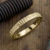 4mm, Comfort Fit, 14k Yellow Gold Mens Wedding Band, Textured Matte