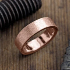 6mm 14K Rose Gold Men's Wedding Band, Matte Finish