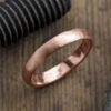 4mm Comfort Fit 14k Rose Gold Men's Wedding Band, Half Round Matte Finish