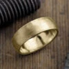 8mm Yellow Gold Mens Wedding Band, Half Round Matte Finish