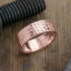 8mm, Comfort Fit, 14k Rose Gold Textured Mens Wedding Band, High Polished