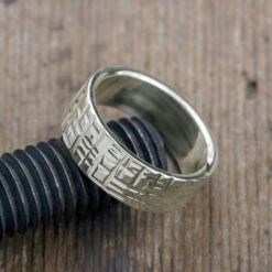 8mm, Comfort Fit, 14k White Gold Textured Mens Wedding Band, High Polished -Point No Point Studio Store 1600116WG C 167b2ac5 b466 4eb6 ad4f 4da7b6b7f404