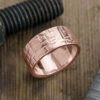10mm, Comfort Fit, 14k Rose Gold Mens Wedding Band, Textured Polished