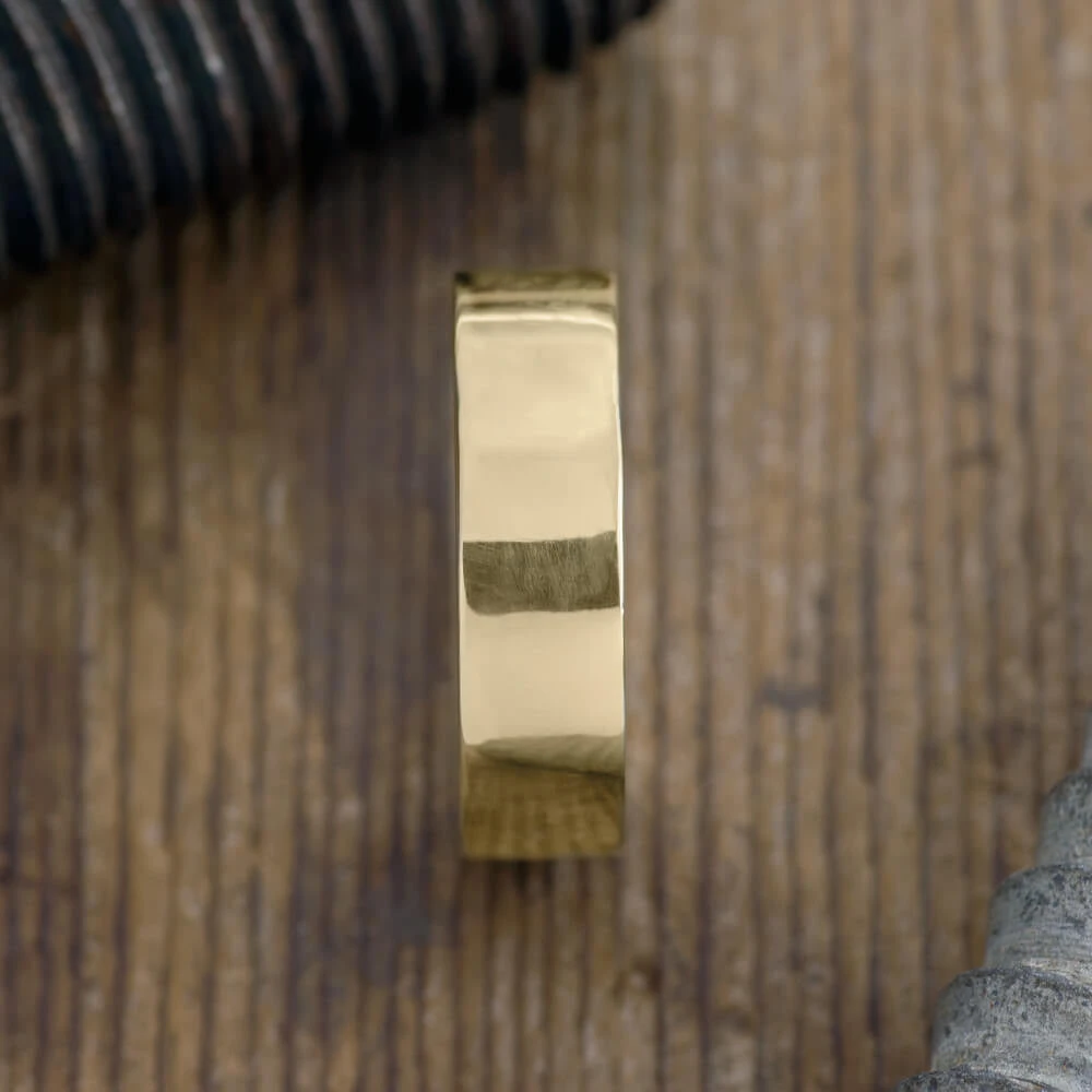 6mm 14k Yellow Gold Comfort Fit Mens Wedding Band, Polished 2 6mm 14k Yellow Gold Comfort Fit Mens Wedding Band, Polished - Image 2
