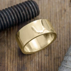 10mm 14k Yellow Gold Men's High Wedding Band, High Polish