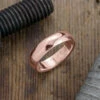 6mm 14k Rose Gold Comfort Fit Mens Wedding Band, Half Round Polished