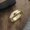 6mm 14k Yellow Gold Comfort Fit Mens Wedding Band, Half Round Polished