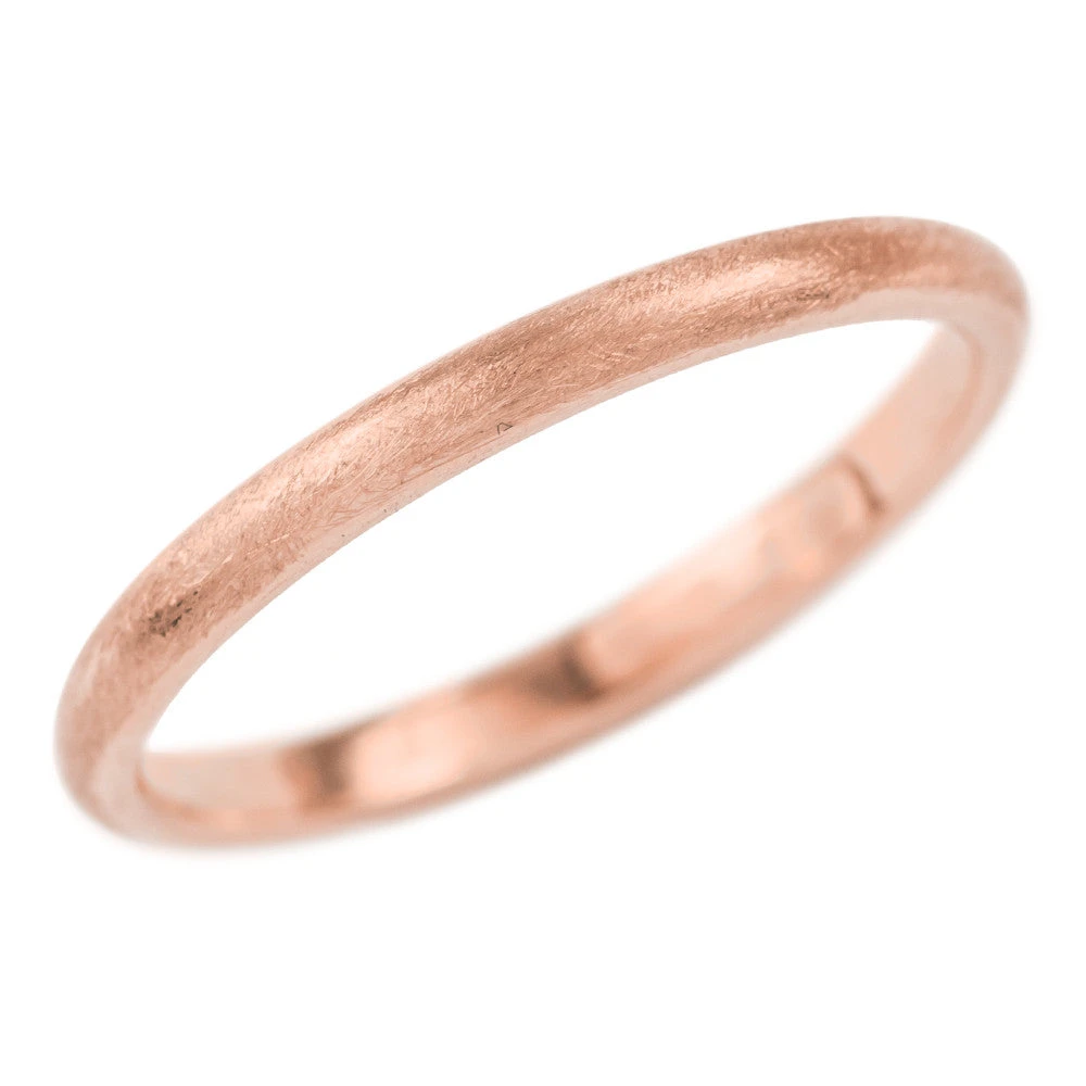2mm Wide X 1.7mm Thick, 14k Rose Gold Half Round Wedding Band, Matte 1 2mm Wide X 1.7mm Thick, 14k Rose Gold Half Round Wedding Band, Matte