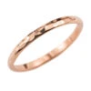 2mm Wide X 1.7mm Thick, 14k Rose Gold Half Round Wedding Band, Hammered Polished
