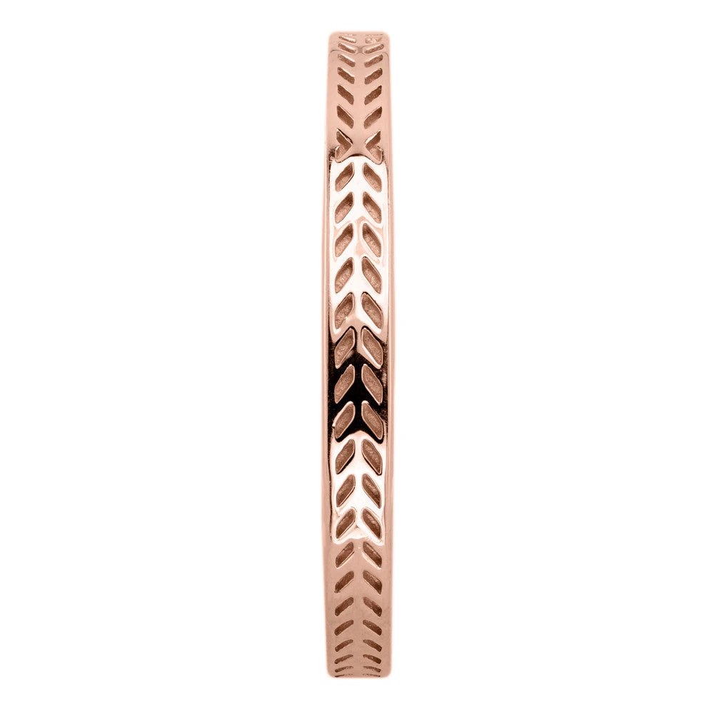 Eco Friendly Chevron Wedding Band, 14K Rose Gold 4 Eco Friendly Chevron Wedding Band, 14K Rose Gold - Image 4