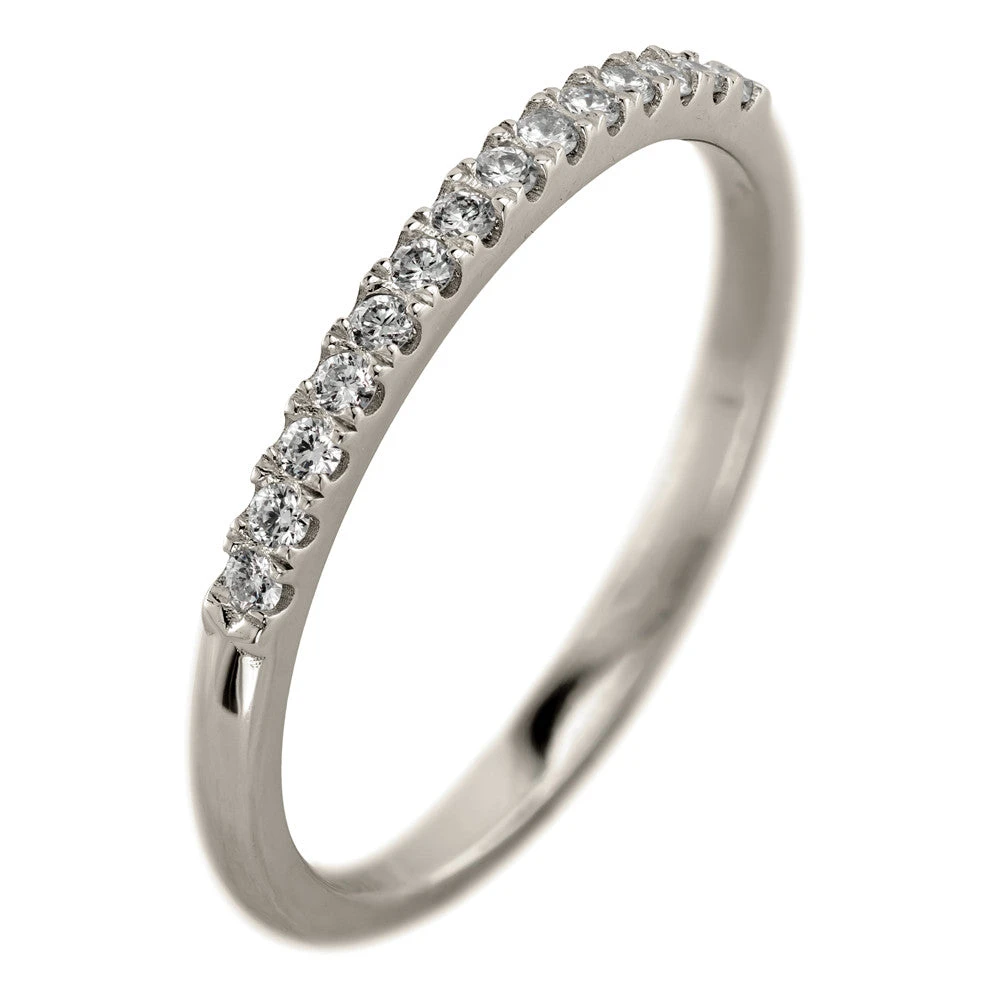 White Diamond, Half Eternity Wedding Band, Platinum 1 White Diamond, Half Eternity Wedding Band, Platinum