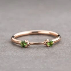 Tsavorite Garnet Wedding Cuff, Harper Setting, 14k Rose Gold