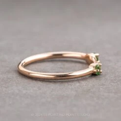 Tsavorite Garnet Wedding Cuff, Harper Setting, 14k Rose Gold -Point No Point Studio Store 16027RG 2