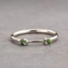 Tsavorite Garnet Wedding Cuff, Harper Setting, 14k White Gold