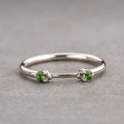 Tsavorite Garnet Wedding Cuff, Harper Setting, Platinum