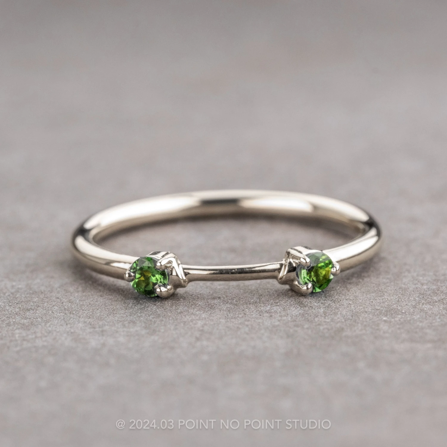 Tsavorite Garnet Wedding Cuff, Harper Setting, Platinum 1 Tsavorite Garnet Wedding Cuff, Harper Setting, Platinum