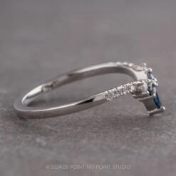 Sapphire And Extra Diamond Cassiopeia Wedding Ring, 14k White Gold -Point No Point Studio Store 16192 2 07cf11b5 18b2 4d66 96dc 7f4deb578454
