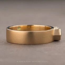 Hexagon Emerald Mens Wedding Band, Cepheus Setting, 14K Yellow Gold -Point No Point Studio Store 16378a 2 1