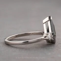 2.21 Carat Teal Kite Sapphire And Diamond Engagement Ring, Quinn Setting, Platinum 8 2.21 Carat Teal Kite Sapphire And Diamond Engagement Ring, Quinn Setting, Platinum -Point No Point Studio Store 16382 2