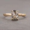 1.25 Carat Canadian Salt And Pepper Oval Diamond Engagement Ring, Tulip Basket Jane Setting, 14K Yellow Gold