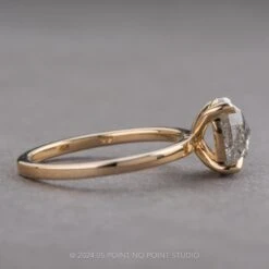 1.25 Carat Canadian Salt And Pepper Oval Diamond Engagement Ring, Tulip Basket Jane Setting, 14K Yellow Gold 12 1.25 Carat Canadian Salt And Pepper Oval Diamond Engagement Ring, Tulip Basket Jane Setting, 14K Yellow Gold -Point No Point Studio Store 16451 2