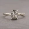 1.25 Carat Canadian Salt And Pepper Oval Diamond Engagement Ring, Tulip Basket Jane Setting, 14K White Gold