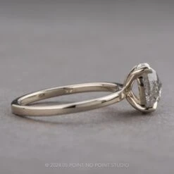 1.25 Carat Canadian Salt And Pepper Oval Diamond Engagement Ring, Tulip Basket Jane Setting, 14K White Gold 6 1.25 Carat Canadian Salt And Pepper Oval Diamond Engagement Ring, Tulip Basket Jane Setting, 14K White Gold -Point No Point Studio Store 16451WG 2